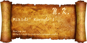 Mikló Kornél névjegykártya
