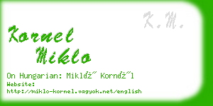 kornel miklo business card